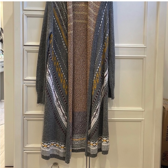 Abercrombie & Fitch Maxi Duster Aztec Cardigan with hood Size Small - Picture 2 of 3